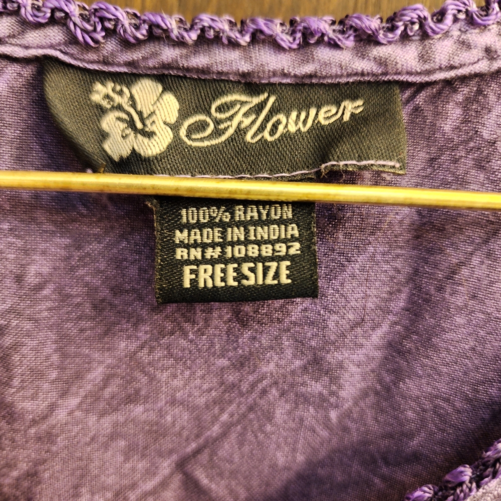 Boho Purple Sleeveless Embroidered India Dress S - Picture 5 of 6